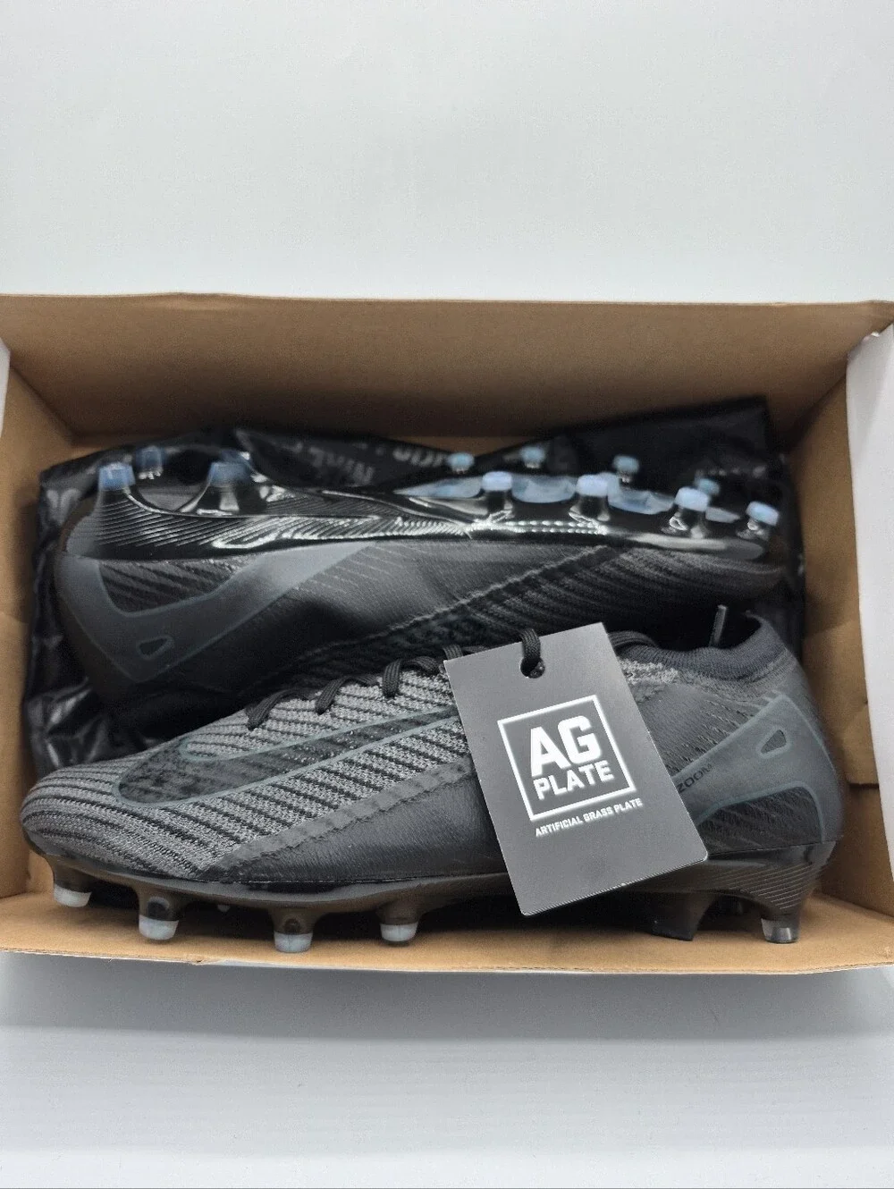 Nike Mercurial Vapor 16 ELITE AG Triple Black Mens 9 Soccer Cleats Boots New